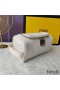 Fendi Make-up Bag with Handle In FF Motif Fabric White