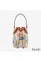 Fendi Mini Mon Tresor Bucket Bag In FF Motif Canvas Multicolor