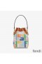 Fendi Mini Mon Tresor Bucket Bag In FF Motif Canvas Multicolor