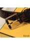 Fendi Pin Buckle Belt In FF Motif Nappa Leather Brown/Gold