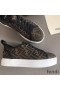 Fendi Rise Sneakers Women FF Motif Fabric Coffee