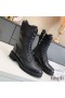 Fendi Signture Biker Boots Women Leather Black