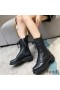 Fendi Signture Biker Boots Women Leather Black
