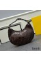 Fendi Small Fendigraphy Hobo Bag In FF Motif Fabric with Sequins Brown