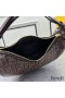 Fendi Small Fendigraphy Hobo Bag In FF Motif Fabric with Sequins Brown