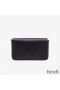 F is Fendi Chain Pouch In Calf Leather Black