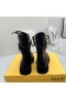 Fendi Fendigraphy Combat Boots Women Leather Black