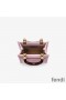 Fendi Mini Sunshine Shopper Bag In ROMA Logo Calf Leather Pink
