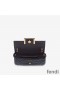 Fendi Baguette Phone Pouch In FF Motif Nappa Leather Black