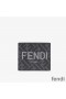 Fendi Bi-fold Wallet In ROMA Logo FF Motif Fabric Black