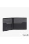 Fendi Bi-fold Wallet In ROMA Logo FF Motif Fabric Black