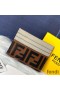 Fendi Card Holder In FF Motif Nappa Leather Grey