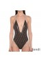 Fendi Crisscross Swimsuit Women FF Motif Lycra Brown/Silver
