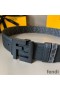 Fendi FF Buckle Reversible Belt In FF Motif Fabric and Calfskin Grey