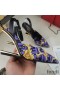 Fendi First Slingback Pumps Women Fendace Baroque Fabric Purple