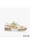 Fendi Match Compact Sneakers Unisex Fendace Suede White