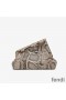 Fendi Small First Bag In Python Leather Grey