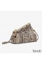 Fendi Small First Bag In Python Leather Grey