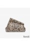 Fendi Small First Bag In Python Leather Grey
