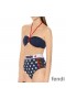 Fendi Bikini Set Women Fila Logo Motif Lycra Blue/White