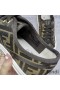 Fendi Domino Sneakers Unisex FF Motif Fabric Brown