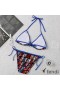 Fendi Triangle Bikini with Ties Women FF Motif Lycra Multicolor/Blue