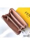 Fendi Zip Around Wallet In ROMA Logo Calf Leather Pink