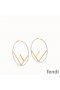 F is Fendi Large Hoop Earrings In Enameled Metal White