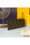 Fendi Continental Wallet In FF Motif Fabric Brown