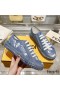 Fendi Domino Sneakers Unisex Floral Motif Denim Blue
