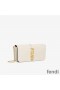 Fendi Fendigraphy Wallet with Chain In Calf Leather White