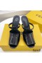 Fendi First Sandals Women Patent Leather Black