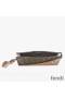 Fendi Flat Pouch In FF Motif Fabric Brown/Black