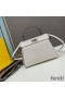 Fendi Mini Peekaboo Iconic Bag In Stitching Calf Leather White