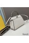 Fendi Mini Peekaboo Iconic Bag In Stitching Calf Leather White