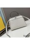 Fendi Mini Peekaboo Iconic Bag In Stitching Calf Leather White