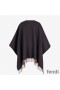 Fendi Poncho In Cashmere and Wool Black