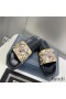 Fendi Signature Slides Unisex Fendace Baroque Fabric Brown
