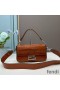Fendi Baguette Re-Edition Bag In Crocodile Leather Brown
