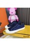 Fendi Domino Sneakers Unisex FF Motif Fabric Blue