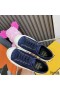 Fendi Domino Sneakers Unisex FF Motif Fabric Blue