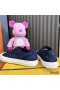 Fendi Domino Sneakers Unisex FF Motif Fabric Blue