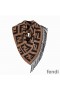 Fendi FF Triangle Scarf In Cashmere Brown