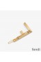 Fendi First Hair Clip In Metal with Crystals Gold