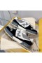 Fendi Match Compact Sneakers Unisex Suede and Houndstooth Motif Fabric Black