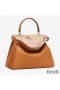 Fendi Medium Peekaboo Iseeu Bag In Nappa Laether Brown