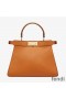 Fendi Medium Peekaboo Iseeu Bag In Nappa Laether Brown