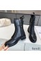 Fendi Signture Biker Boots Women Leather Black