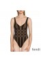 Fendi Swimsuit Women Vichy Pequin Motif Lycra Brown