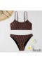 Fendi Underwear Set Women FF Motif Lycra Brown